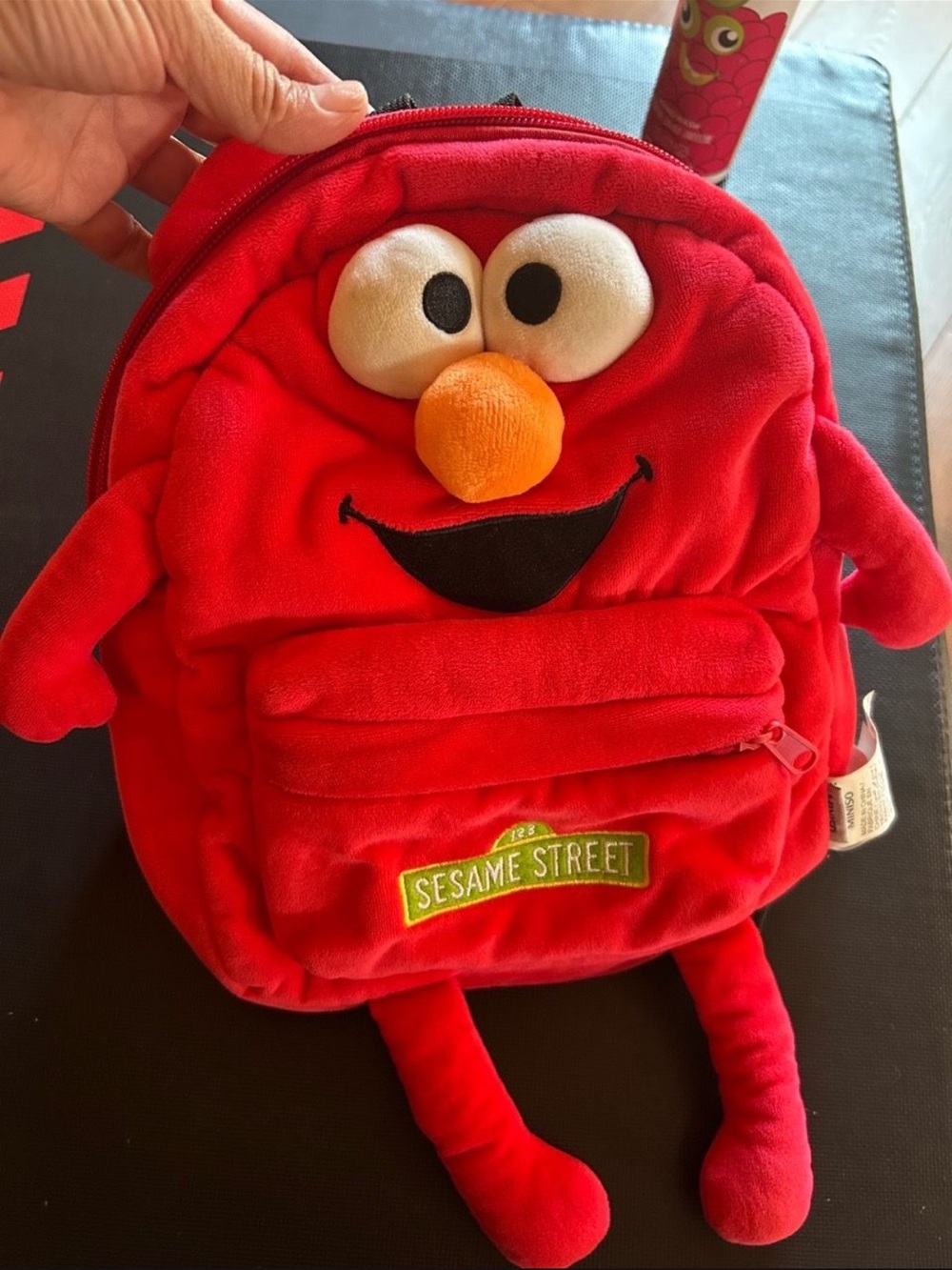 Sesame Street Elmo Plush Kids Backpack in Red with Orange Nose